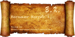 Bernauer Kornél névjegykártya